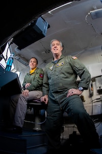 Picture of Rear Adm. Meier with a Lt. Cmdr. pose for a photo