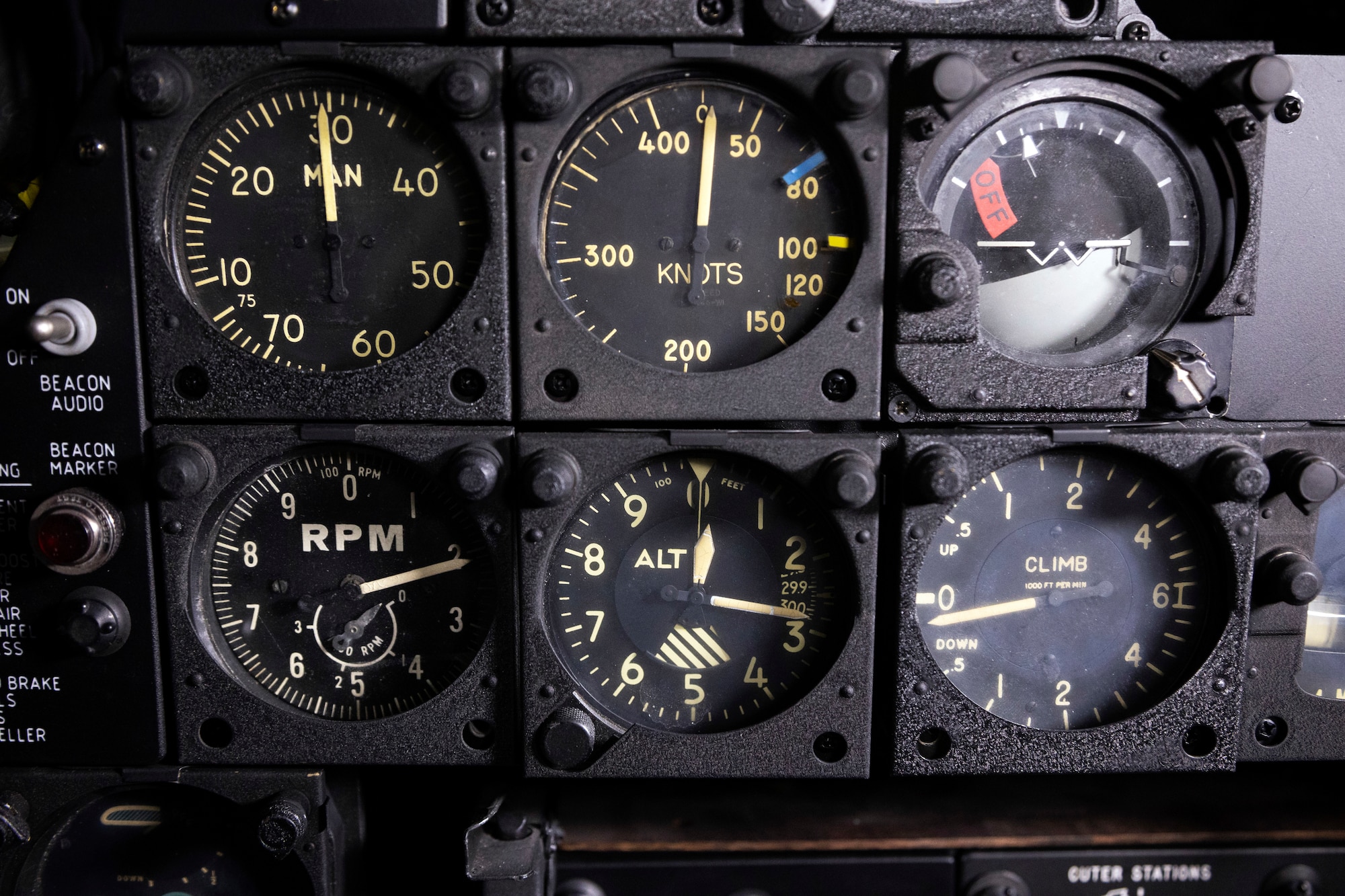 Cockpit interior views of the Douglas A-1H Skyraider at the National Museum of the U.S. Air Force.