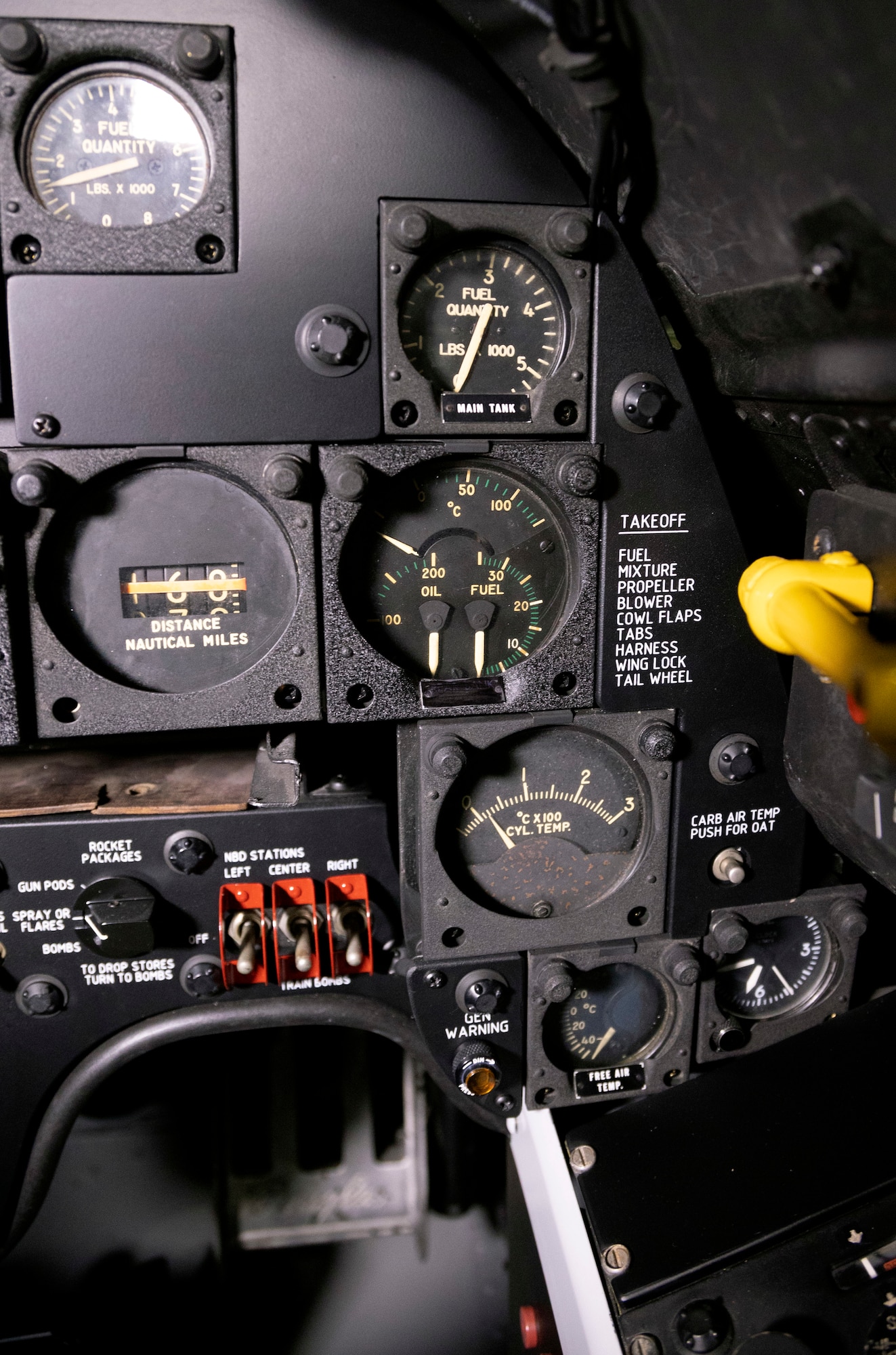 Cockpit interior views of the Douglas A-1H Skyraider at the National Museum of the U.S. Air Force.