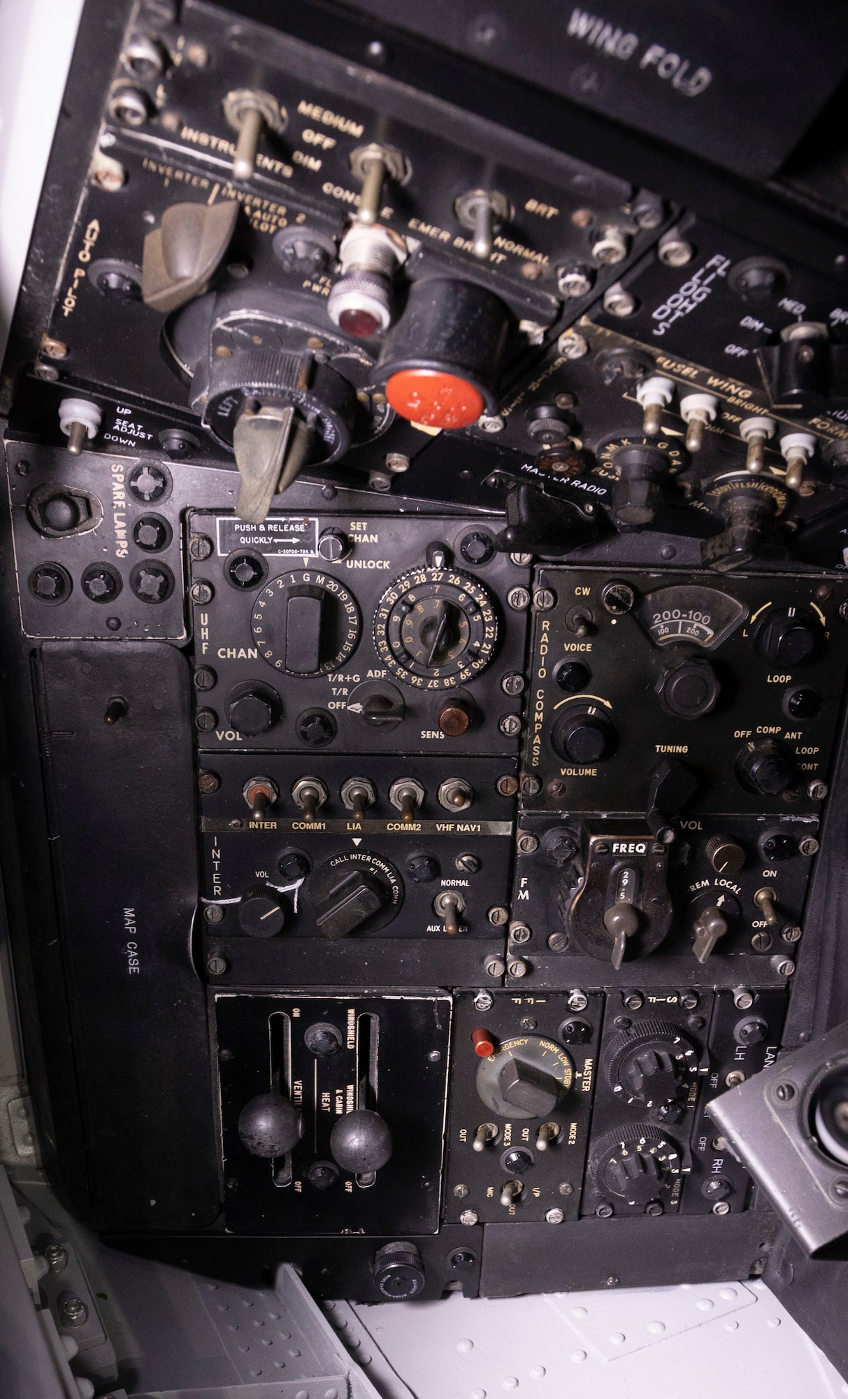 Cockpit interior views of the Douglas A-1H Skyraider at the National Museum of the U.S. Air Force.