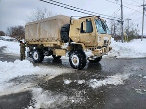 The New York National Guard's 2nd Squadron, 101st Cavalry Regiment, responds to snow recovery operations around Buffalo Nov 19, 2022. Since being placed on standby at New York Gov. Kathy Hochul's direction, the number of activated service members has doubled to 140.