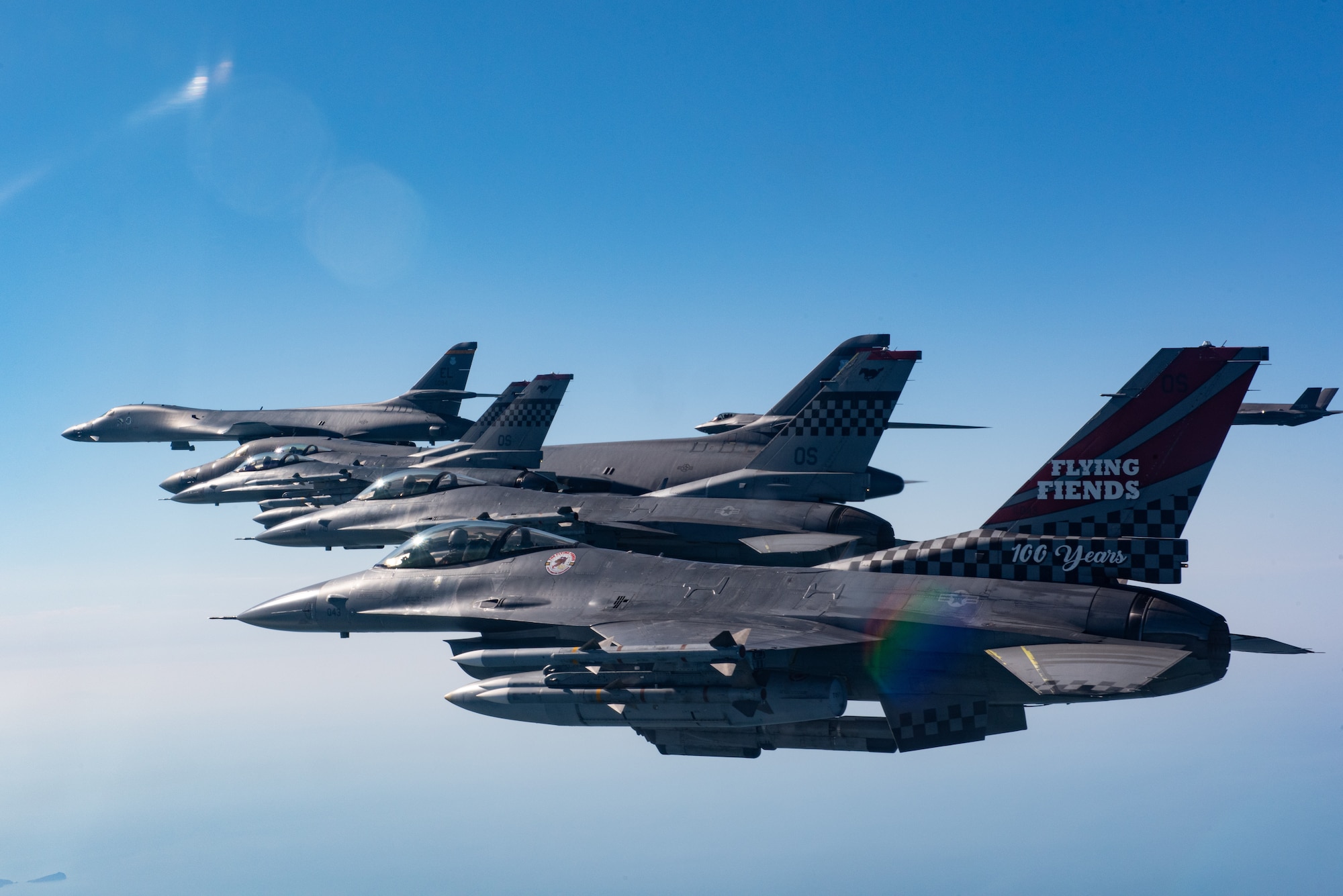 U.S. Air Force F-16s from the 51st Fighter Wing joined with Republic of Korea F-35As to escort two U.S. B-1B strategic bombers entering the Korean Air Defense Identification Zone and conducted a combined flight in a formation on Nov. 19, 2022.
