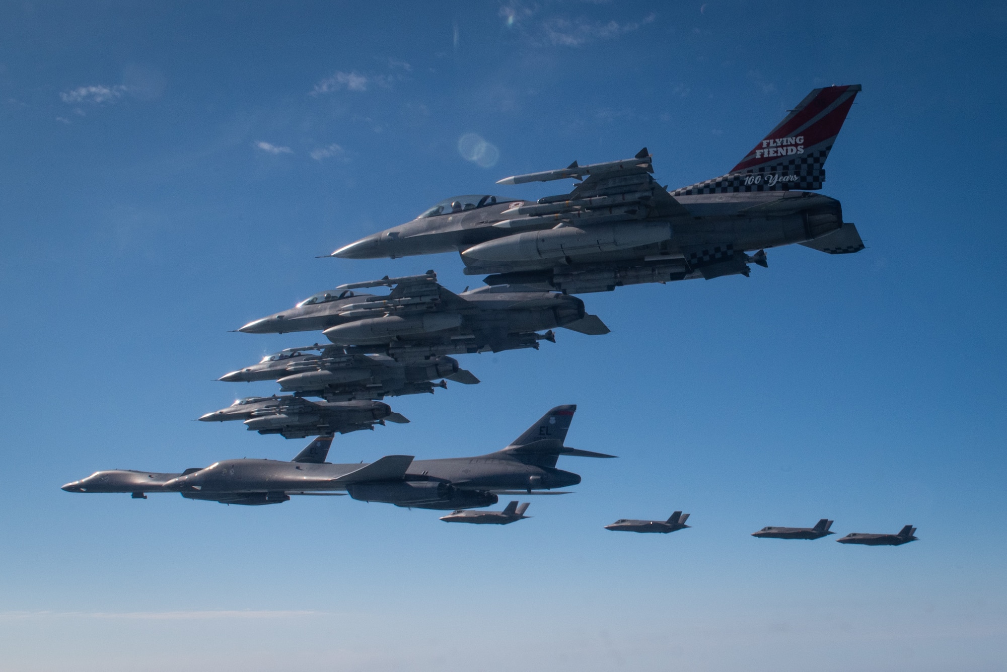 U.S. Air Force F-16s from the 51st Fighter Wing joined with Republic of Korea F-35As to escort two U.S. B-1B strategic bombers entering the Korean Air Defense Identification Zone and conducted a combined flight in a formation on Nov. 19, 2022.