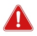 A red warning symbol with an exclamation point.