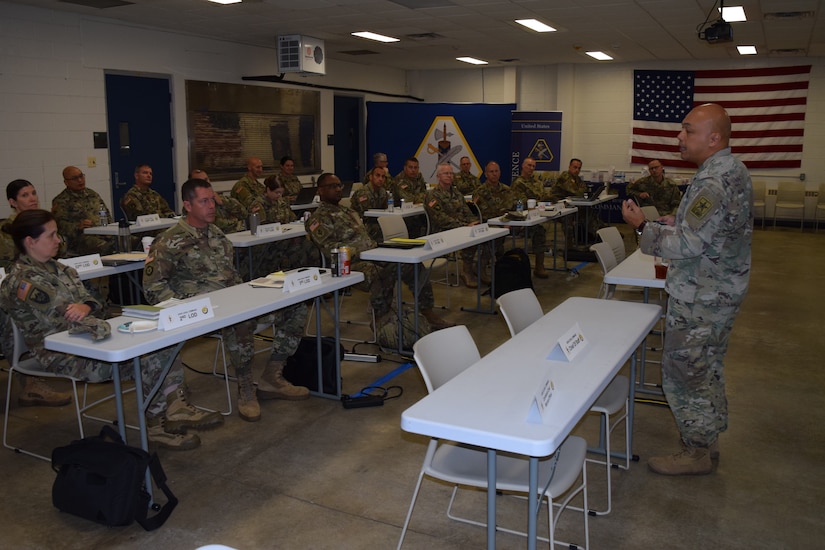 Legal Operations Detachment Commanders receive training at the United States Army Reserve Legal Command