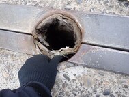 An example of a waterstop that needs replaced
