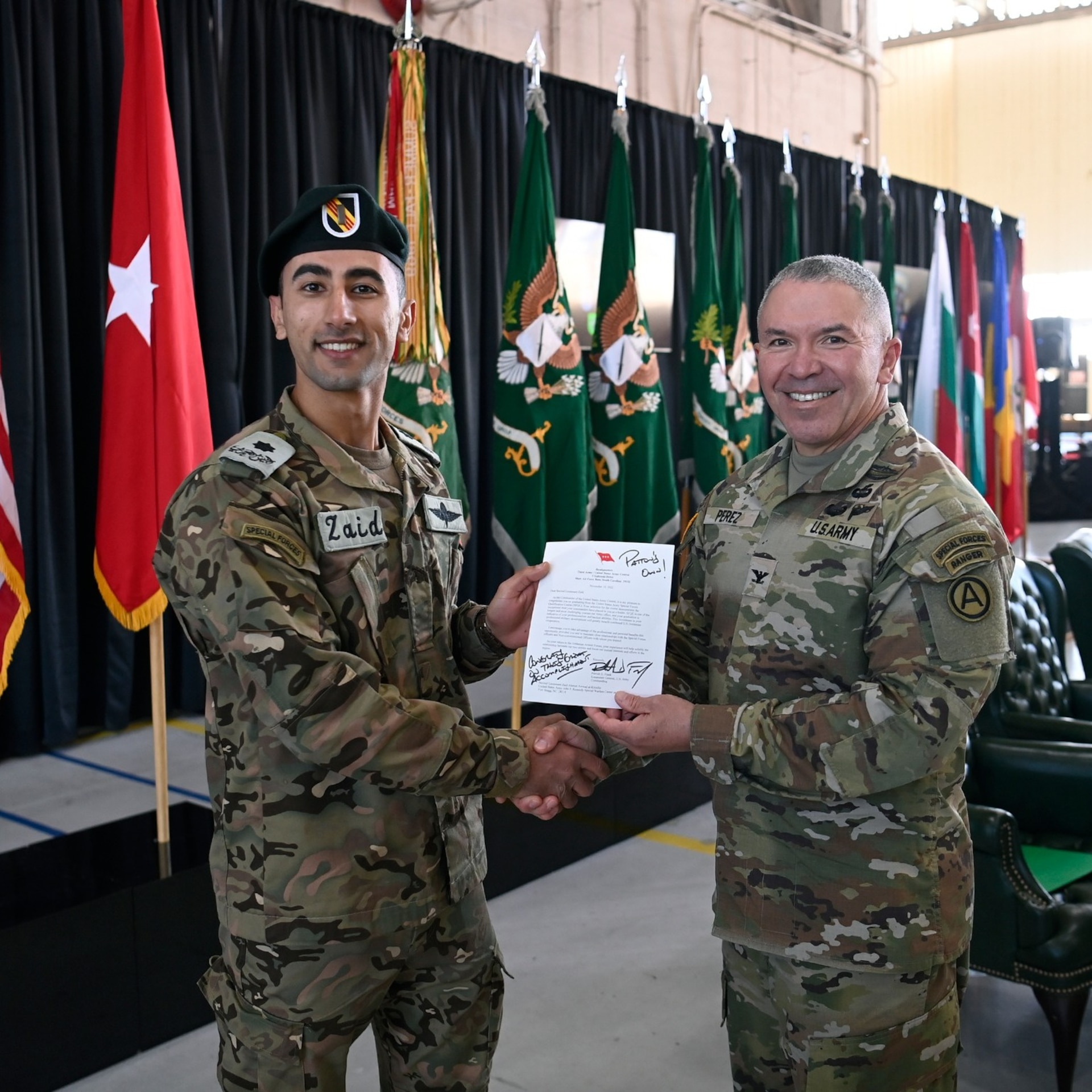 2nd Lt. Ahmad Zaid of the Jordanian Armed Forces completed the Special Forces Qualification Course