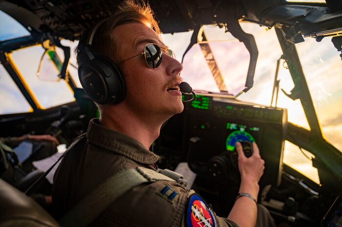 Pilot flies aircraft.