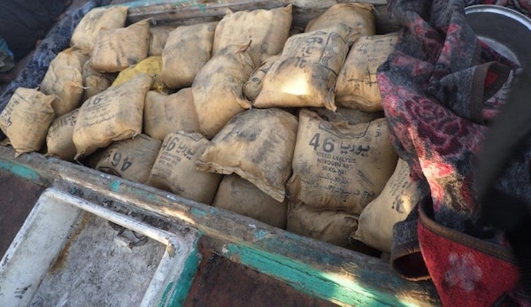 GULF OF ADEN (Nov. 22, 2022) Bags of illicit narcotics sit on the deck of a fishing vessel interdicted by guided-missile destroyer USS Nitze (DDG 94) in the Gulf of Aden, Nov. 22. Nitze seized 2,200 kilograms of hashish and 330 kilograms of methamphetamine as the fishing vessel transited international waters.