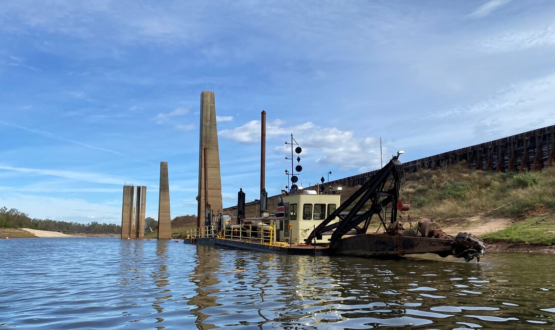 The Dredge Dubuque is responding to a critical dredging mission along the Red River in Louisiana.