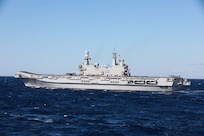 Three NATO Carrier Strike Groups (CSG) demonstrated their commitment to the security and stability of the Euro-Atlantic Area during multicarrier operations while sailing in the Ionian Sea, Nov. 23, 2022. Throughout November, five allied CSGs will operate throughout the North Atlantic Ocean and Adriatic and Mediterranean Seas.