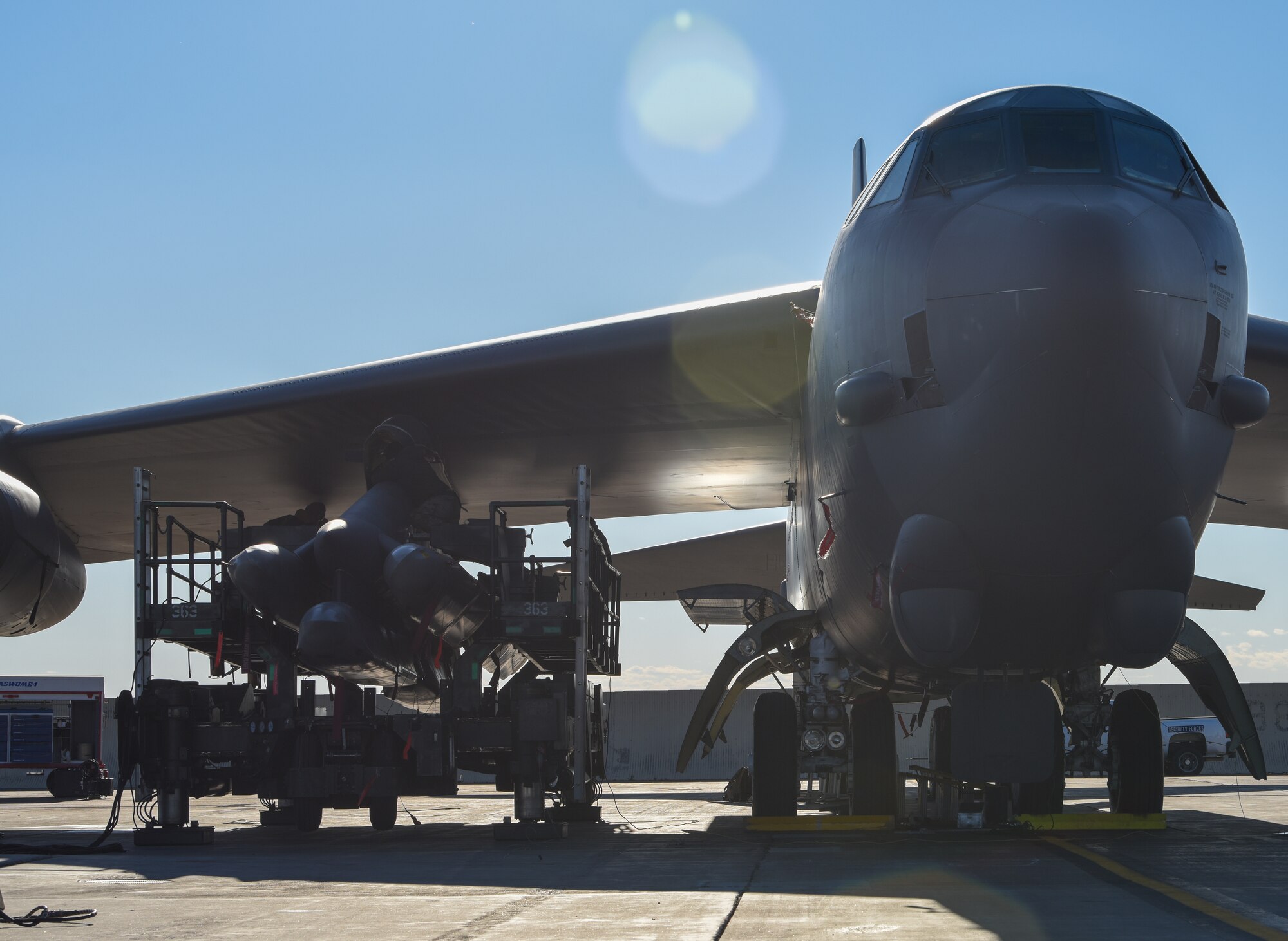 A B-52H Stratofortess takes off during Exercise Prairie Vigilance, Nov. 7, 2022, at Minot Air Force Base, North Dakota. Prairie Vigilance tests the 5th Bomb Wing’s ability to conduct strategic-bomber readiness operations.