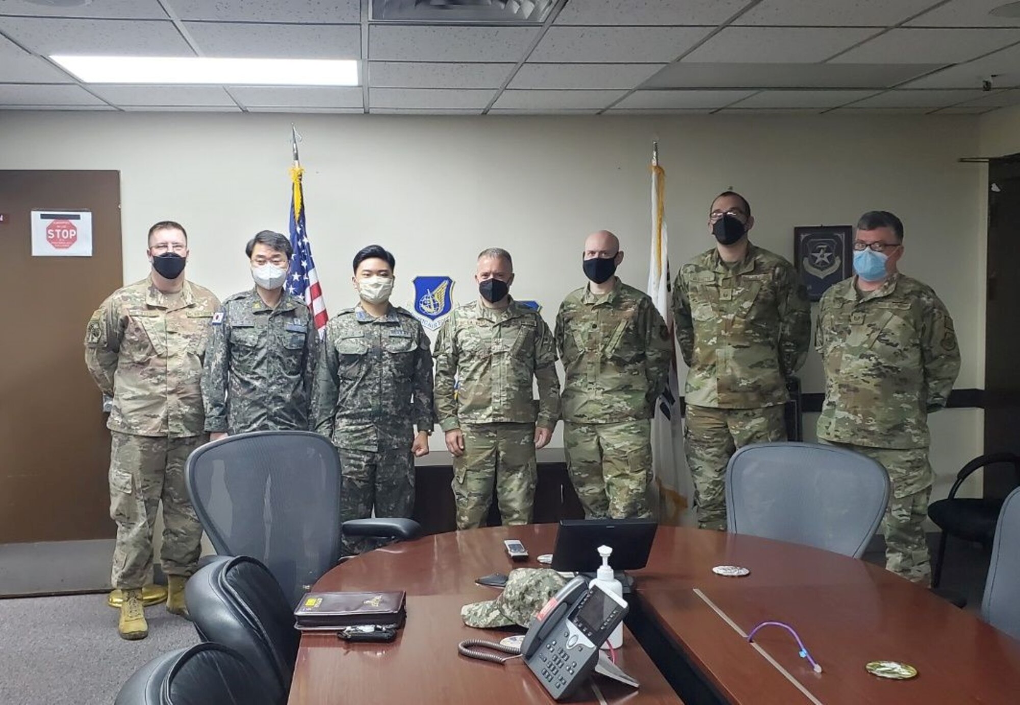 Members of the communications teams from the U.S. Air Force and Republic of Korea Air Forces (ROKAF) stand together for a group photo after completing exercise LINK RESOLVE.