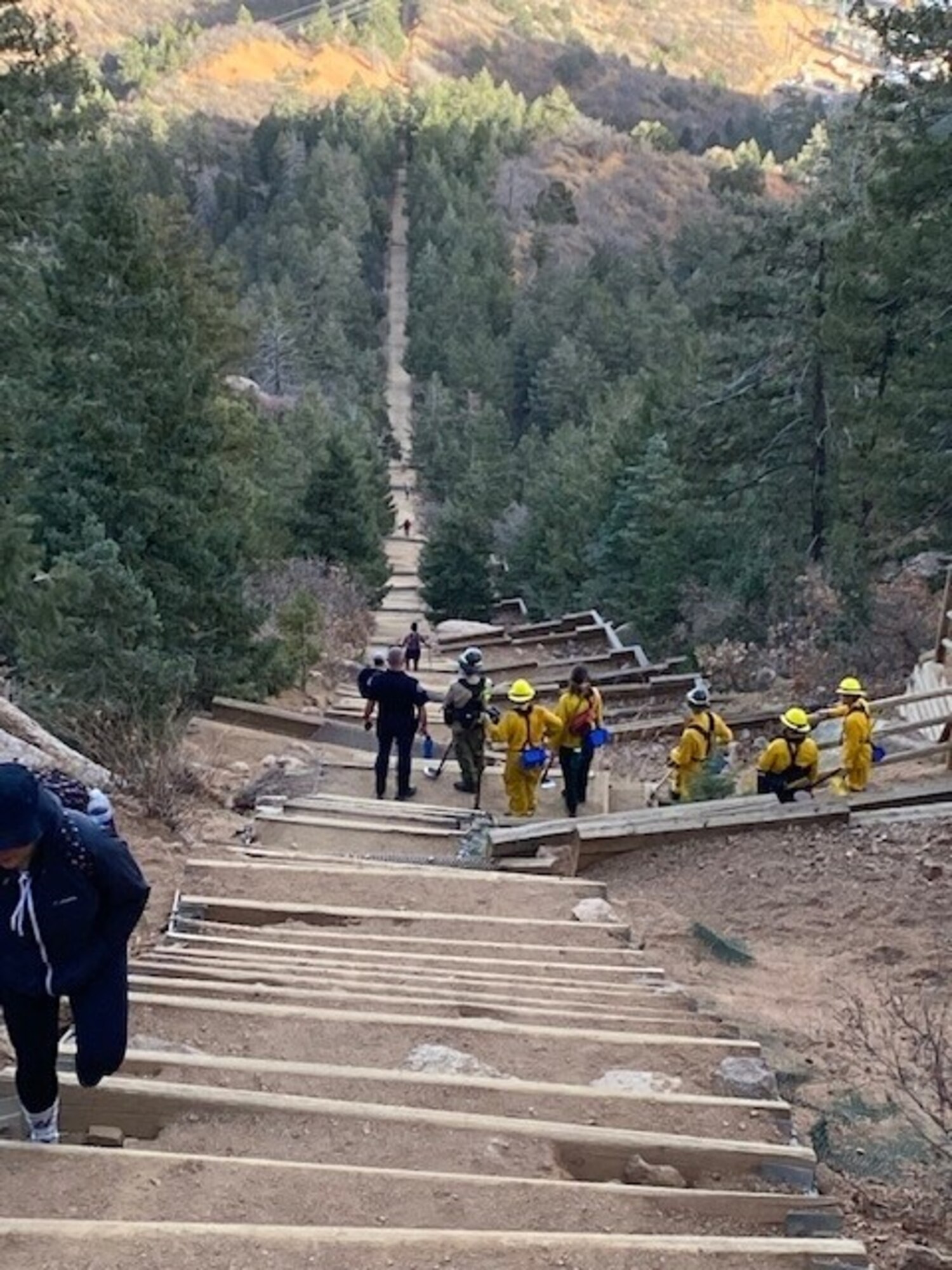 firefighters at Manitou Incline
