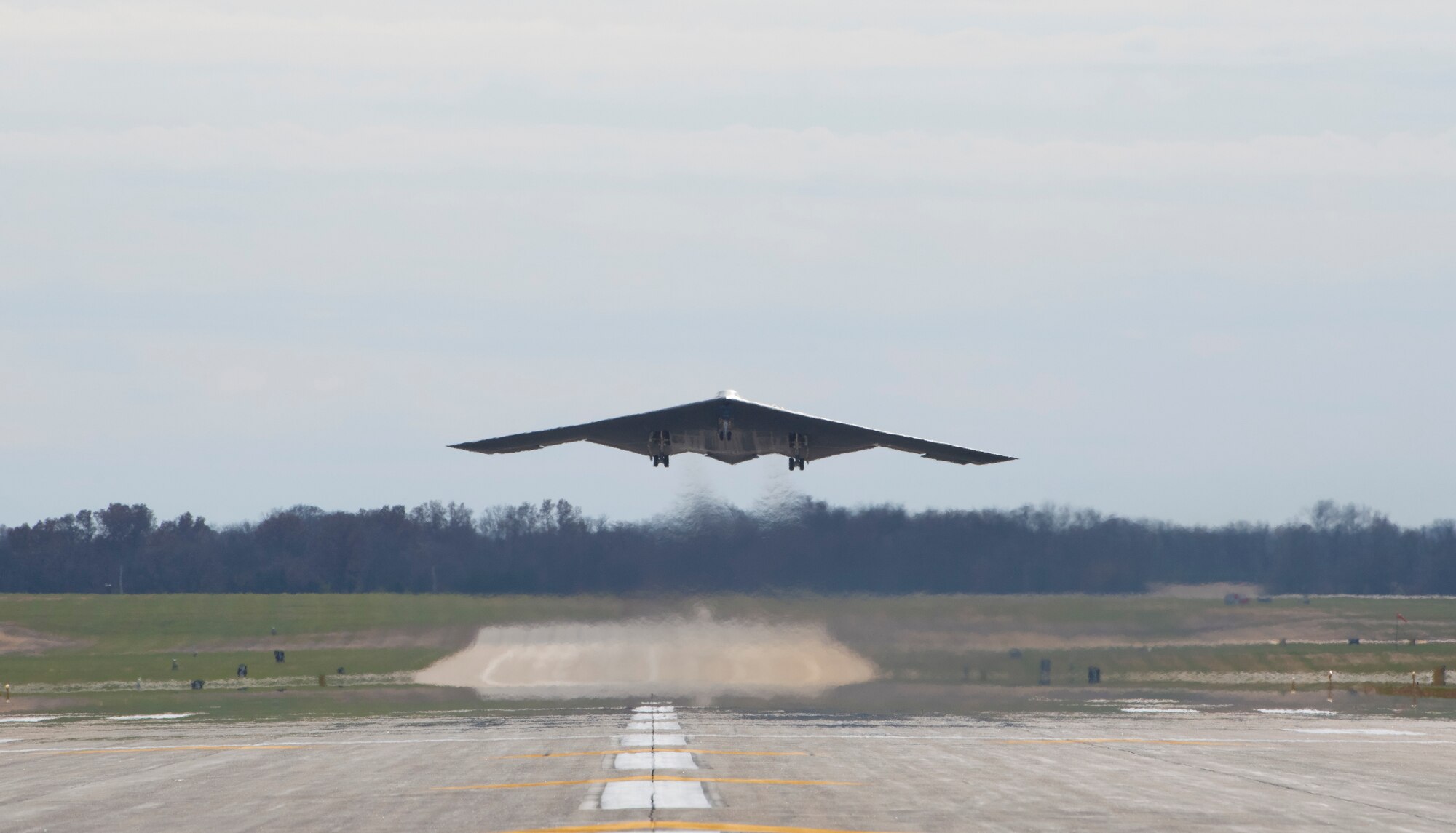 Airmen from the 509th Bomb Wing participate in a B-2 Spirit elephant walk, at Whiteman Air Force Base, Missouri, Nov. 7, 2022.  The elephant walk was a culmination of this year’s SPIRIT VIGILANCE exercise. The VIGILANCE an exercise series is an Air Forces Strategic-Air exercise that focuses on the training and readiness of Airmen directly involved in bomber operations, with a specific focus on a different component of bomber operations with each iteration. (U.S. Air Forces photo by Tech. Sgt. Dylan Nuckolls)