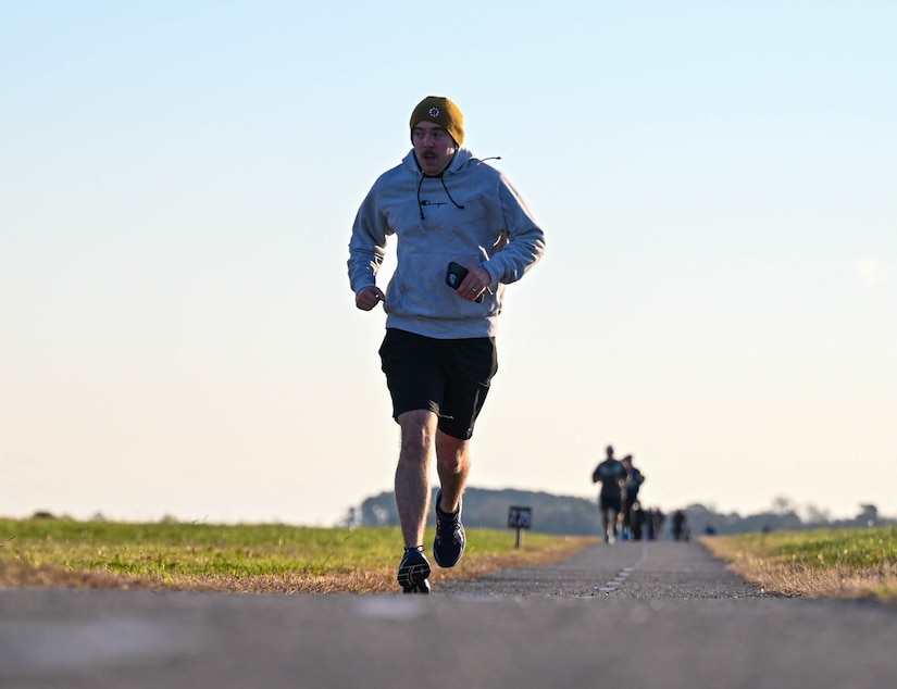 Service members participate in a NAHM Warrior's Run