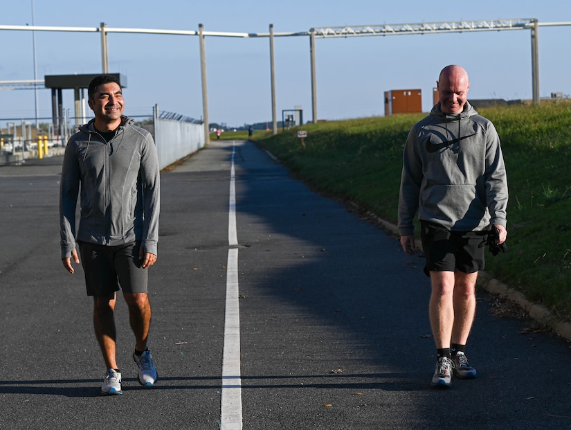 Service members participate in a NAHM Warrior's Run