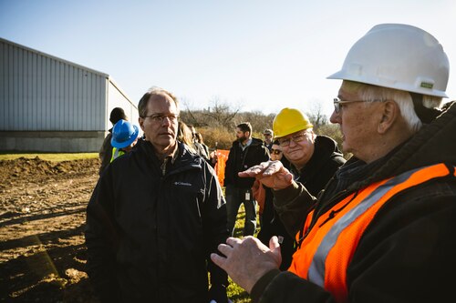 Environmental Protection Agency officials survey the work site Nov. 22 at Wright-Patterson Air Force Base, Ohio.