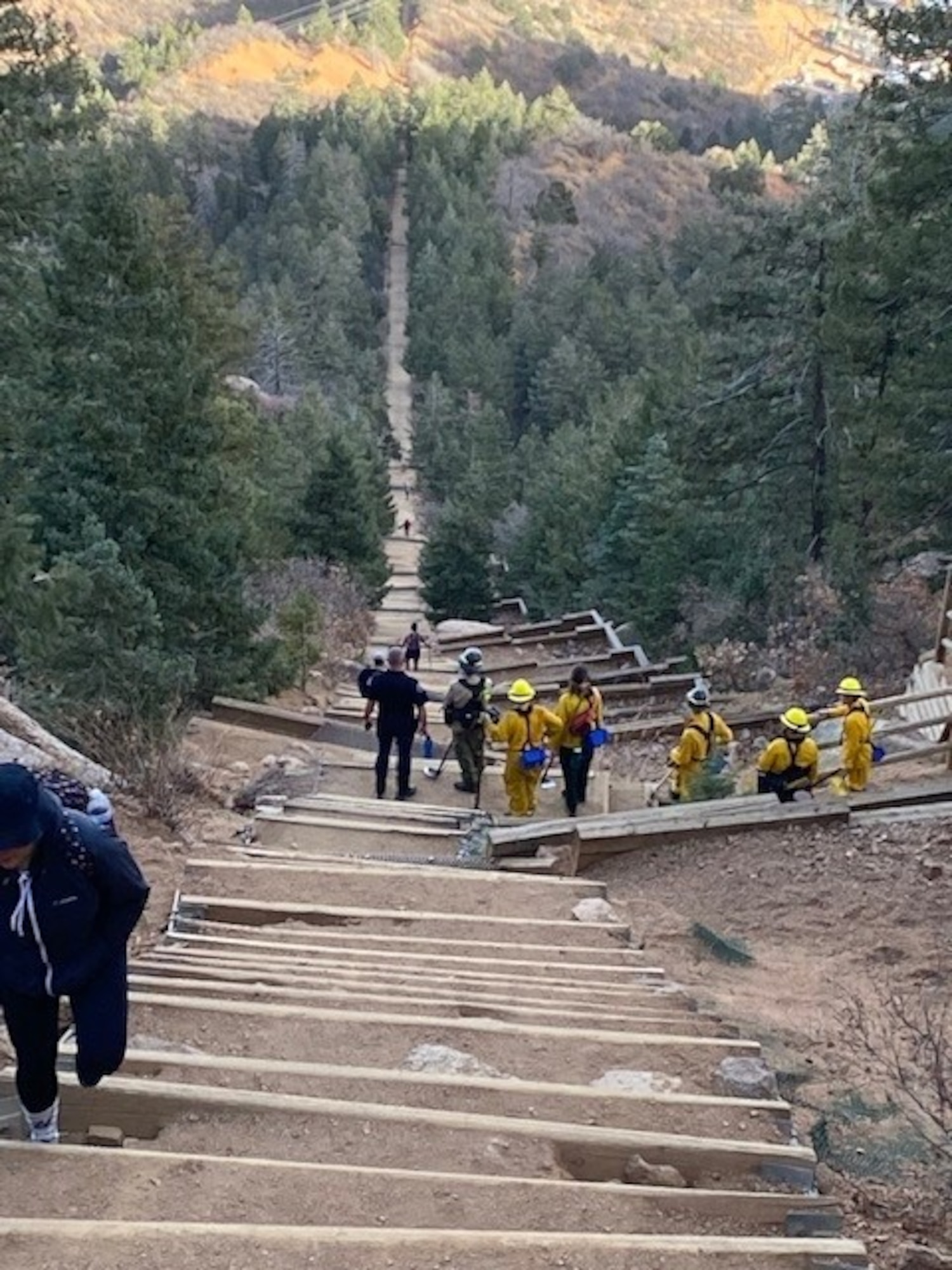 firefighters at Manitou Incline