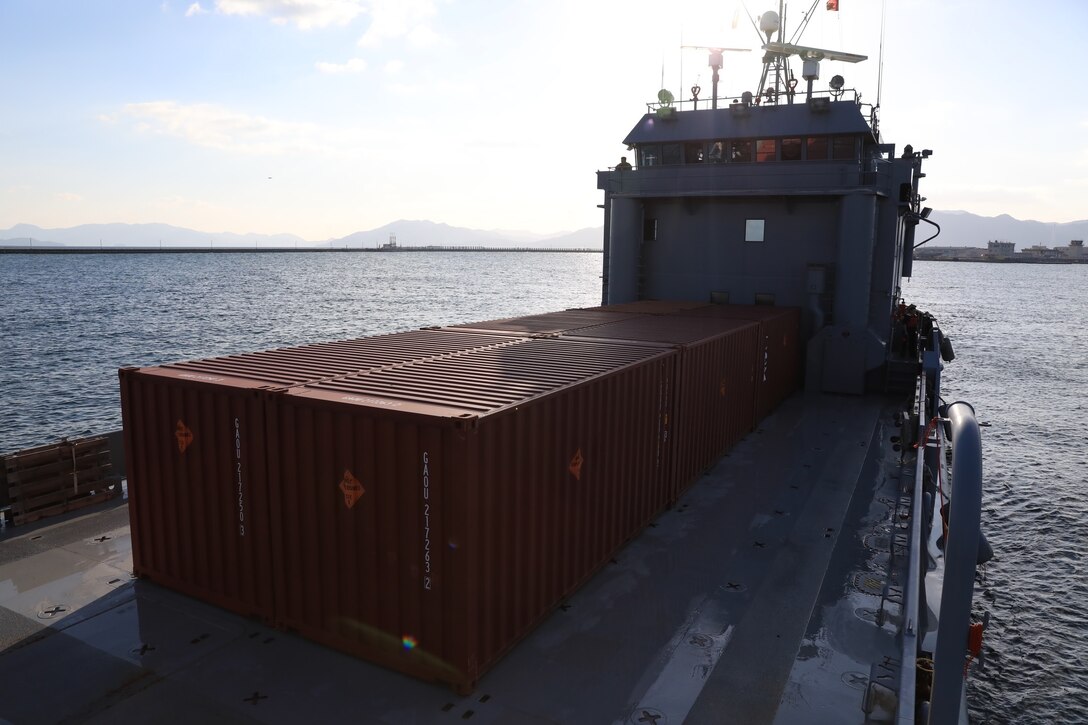 The 10th Support Group coordinated with the 97th Transportation Company to transport interceptors belonging to the 38th Air Defense Artillery Brigade from Hiro Ammunition Depot to Marine Corps Air Station Iwakuni, where the Marines offloaded and stored the interceptors as part of a joint proof of concept during Yama Sakura 81, Dec 8.
