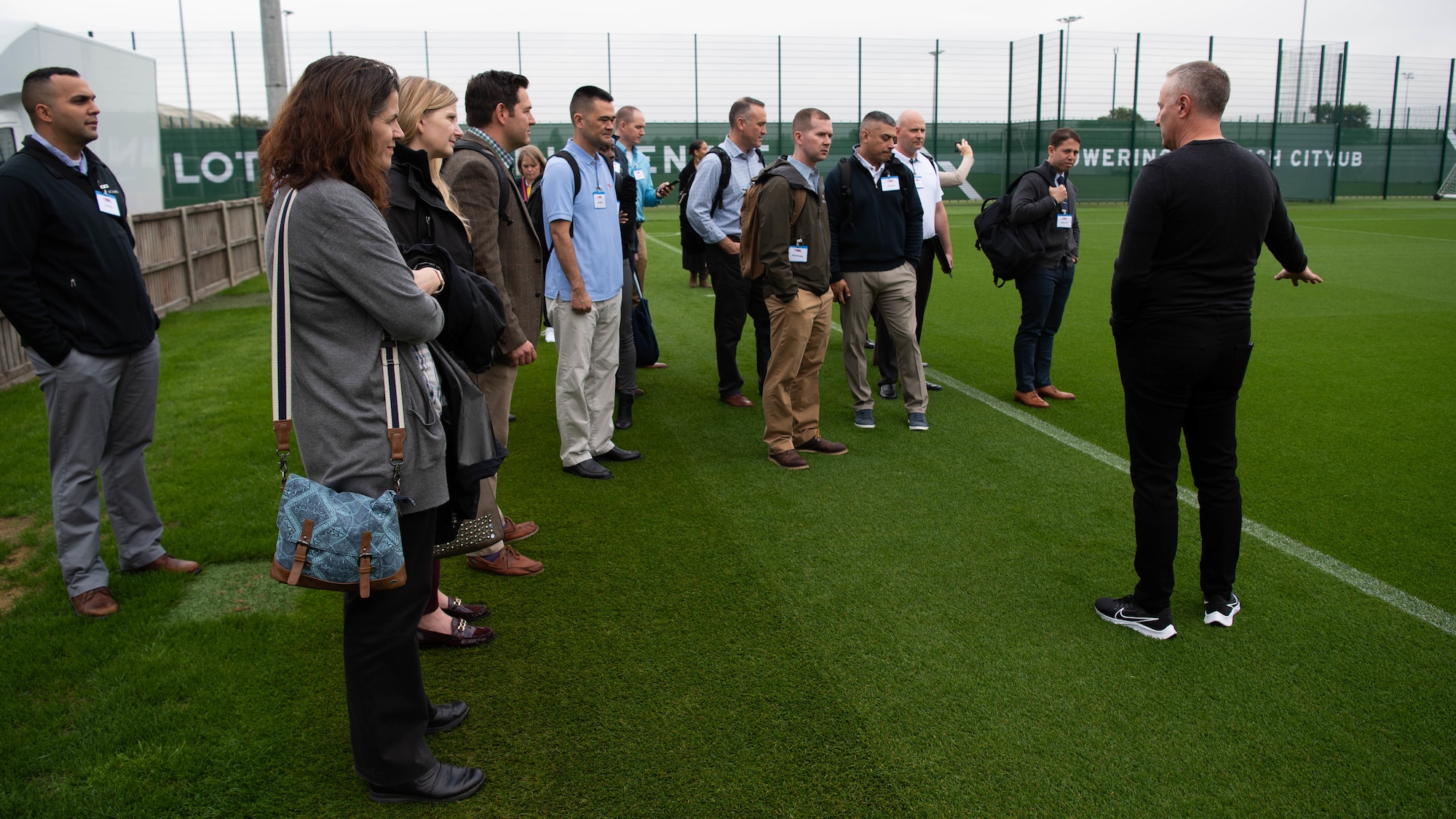 members look at the training field