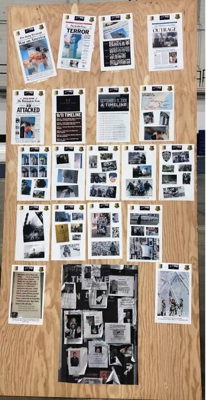 Articles and photos are on display during the Raider Heritage Rally at Ellsworth Air Force Base, S.D., October 8, 2021.