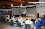 Army Col. Megan Stallings, USMEPCOM commander, addresses the Joint Recruiting Commander’s Conference (JRCC) in North Chicago, Ill. Sept. 27 -28. The conference brought together Recruiting Command, Accession Policy and USMEPCOM leaders to discuss issues and opportunities for collaboration and share ideas and best practices.