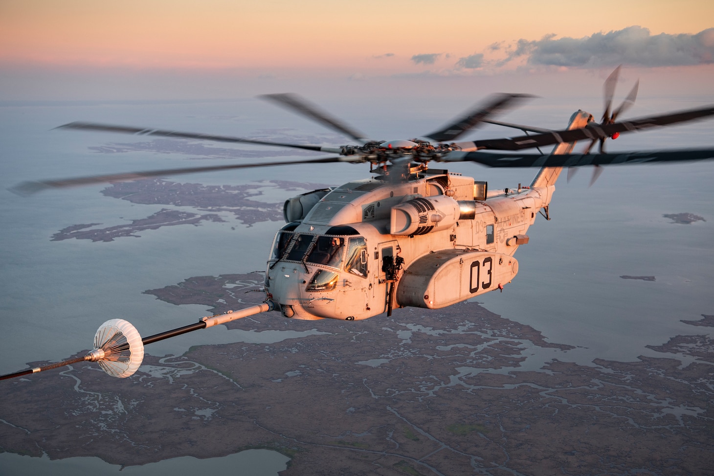 CH-53K First Night Air to Air Refueling, 23 June 2021, NAS Patuxent River, Md.