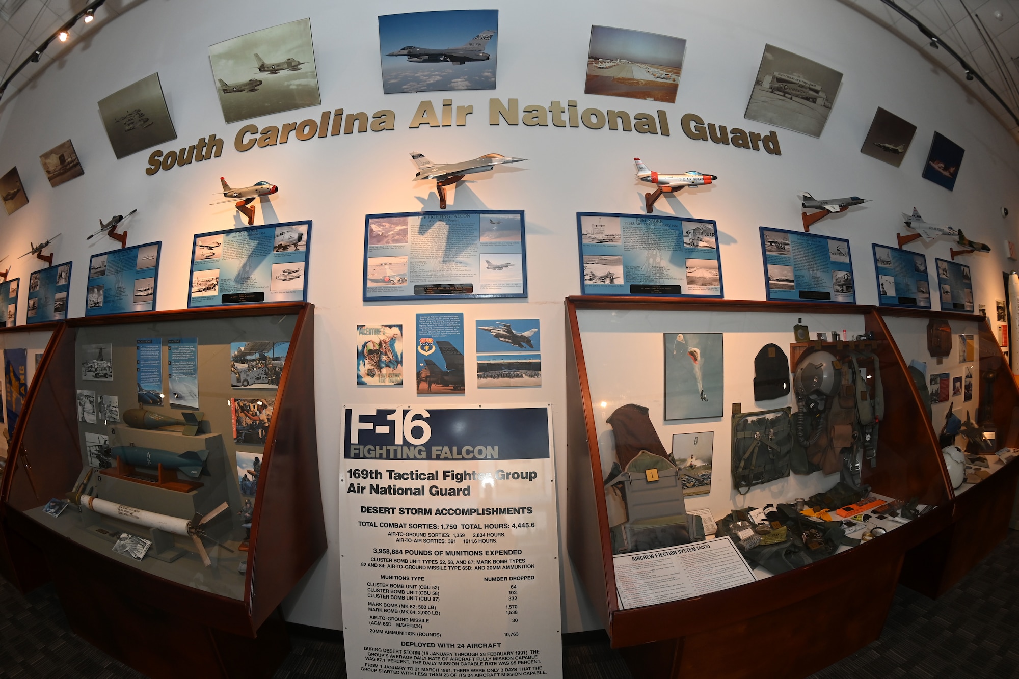 Artifact displays at the South Carolina Military Museum, Columbia, South Carolina, showcases the history from all branches of the South Carolina Military Department, September 26, 2022. The museum also hosts community events to preserve South Carolina’s military heritage and significance to the continuous defense of American democracy. (U.S. Air National Guard photo by Airman 1st Class Amy Rangel, 169th Fighter Wing Public Affairs)