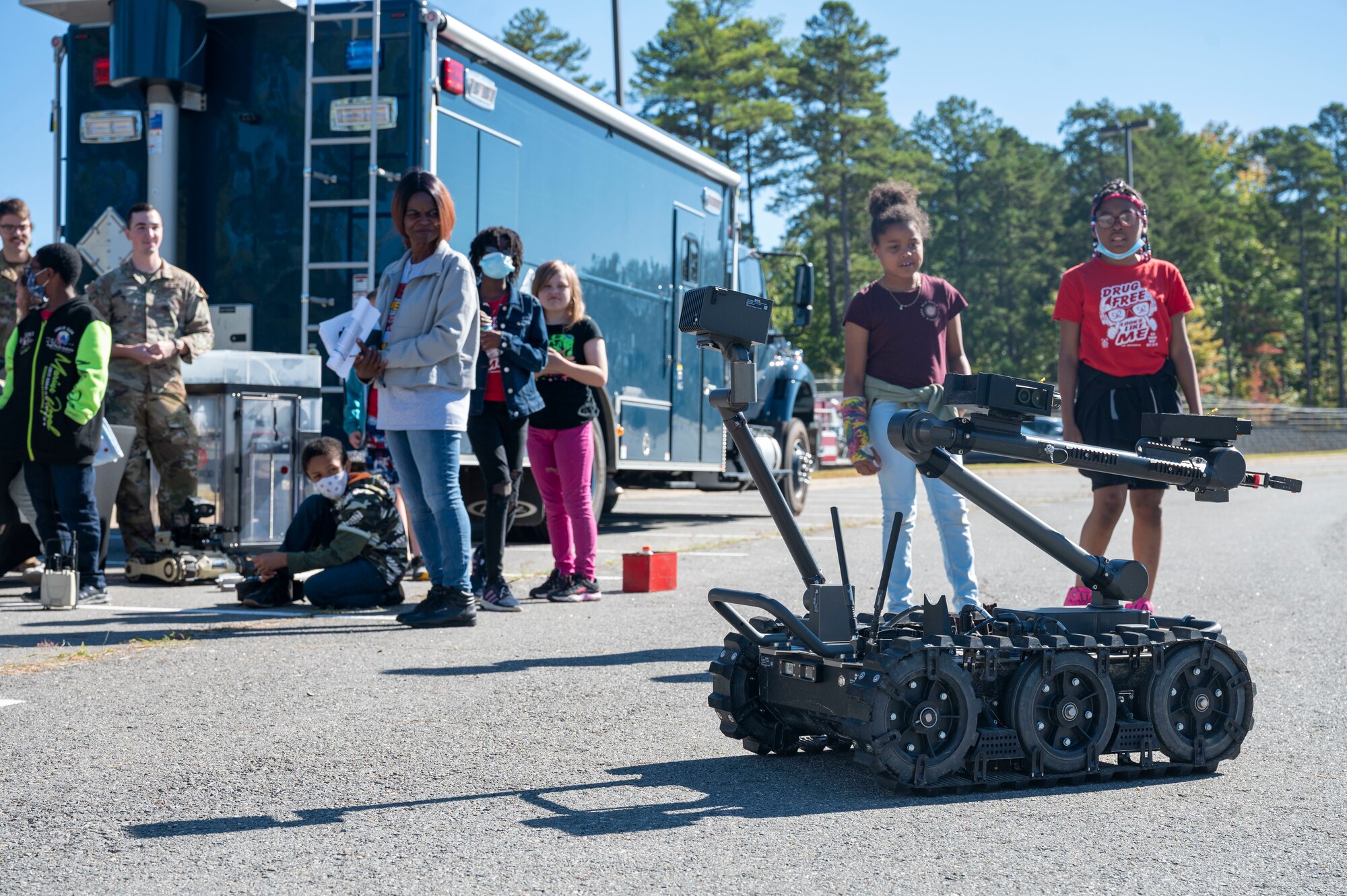 Children observe a robot