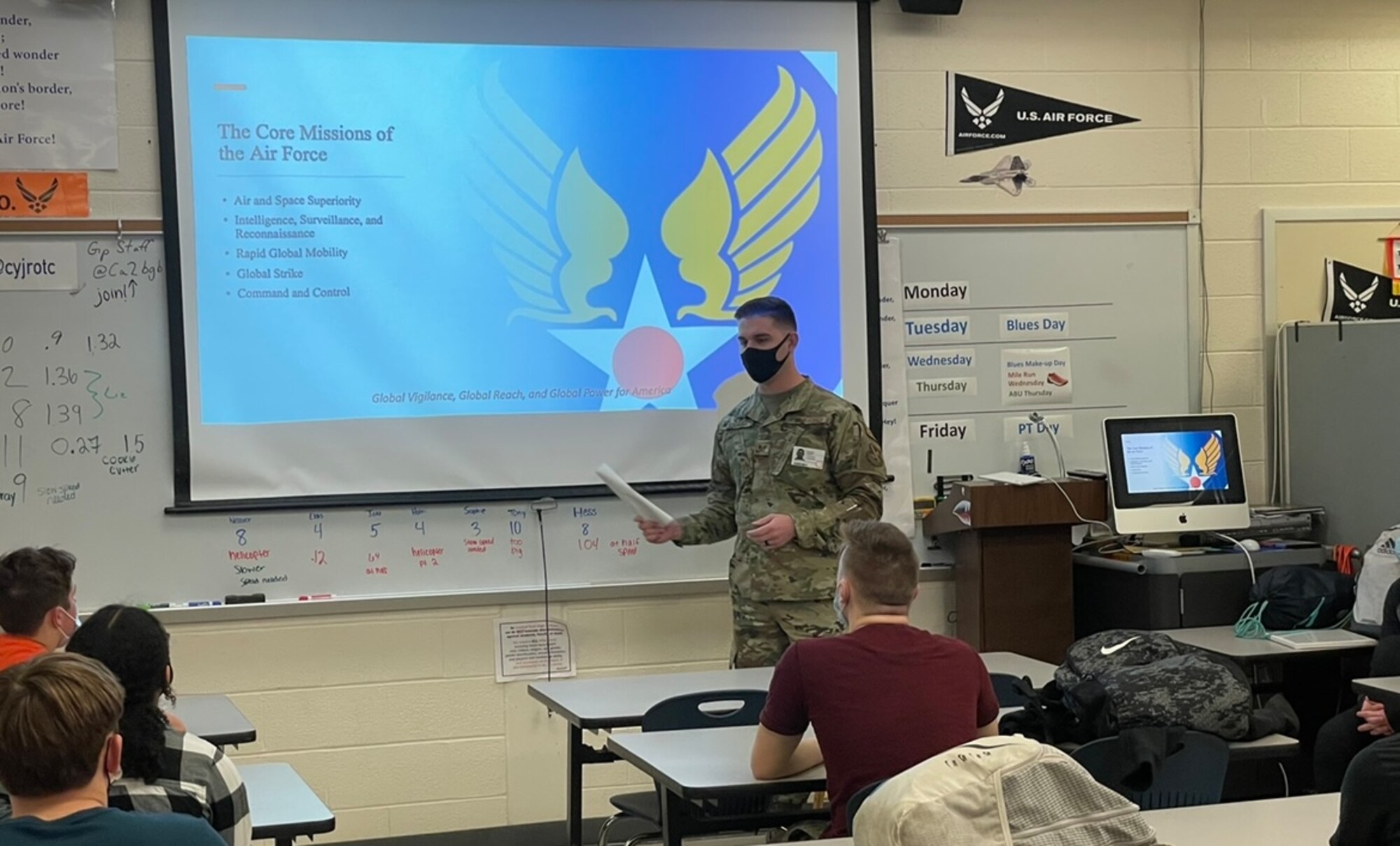 Central York High School AFJROTC, York PA,  receiving an Under the Wings Presentation