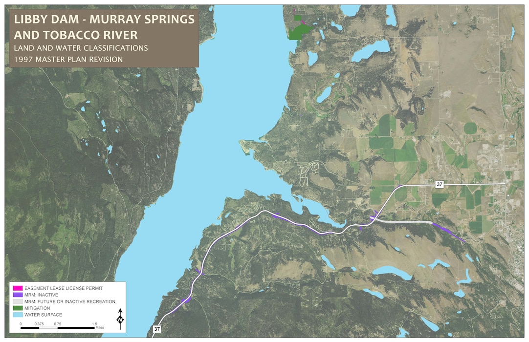 Libby Dam - Murray Springs and Tobacco River (Topographic)