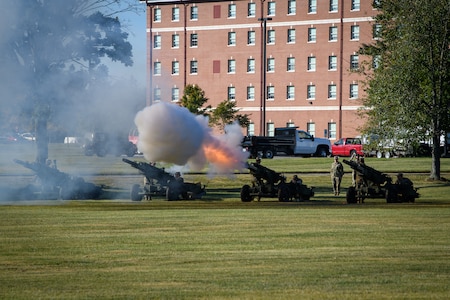 cannons fired on an open field
