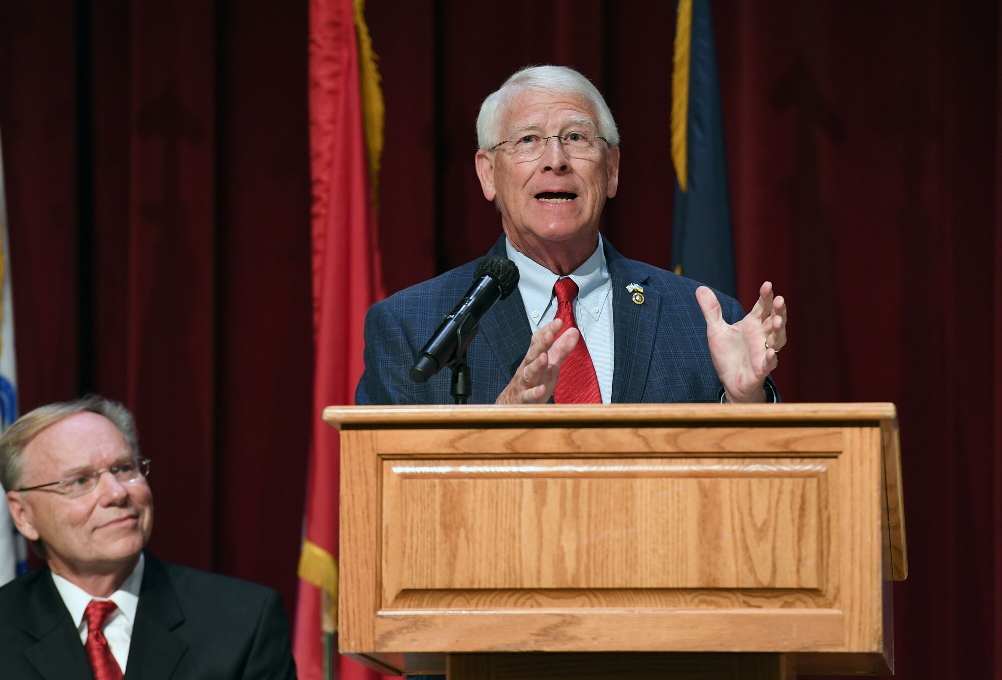 U.S. Senator Roger Wicker, U.S. Senate, delivers remarks during the 41st Annual Salute to the Military inside the Beau Rivage Resort and Casino in Biloxi, Mississippi, Oct. 4, 2022. The Mississippi Gulf Coast Chamber of Commerce hosted event recognized the men and women who serve in the military along the Gulf Coast. (U.S. Air Force photo by Kemberly Groue)