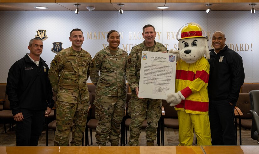 U.S. Air Force Col. Gregory Beaulieu, Joint Base Langley-Eustis installation commander officially signed the 100th anniversary Fire Prevention Week proclamation. This year's theme is "Fire won't wait, plan your escape!"