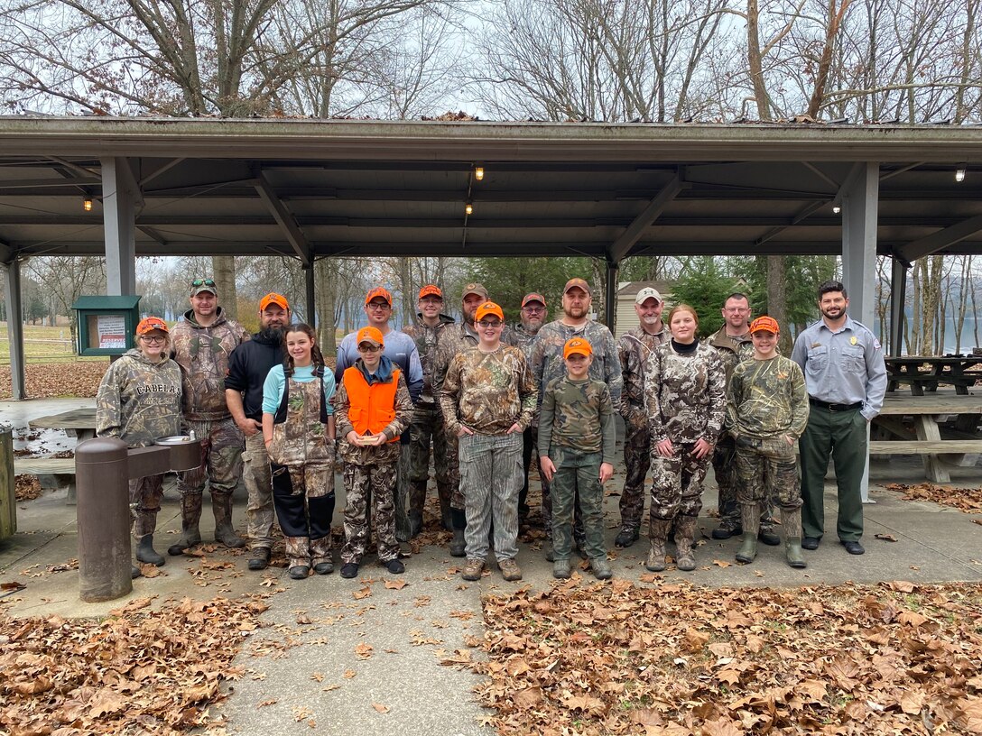 The U.S. Army Corps of Engineers Nashville District announces that its time for hunters between the ages of 10 and 16 to apply for the 11th Annual Defeated Creek Youth Deer Management Hunt at Cordell Hull Lake. This is a photo of youth hunters that participated Dec. 4, 2021, at Defeated, Tennessee. (USACE Photo)