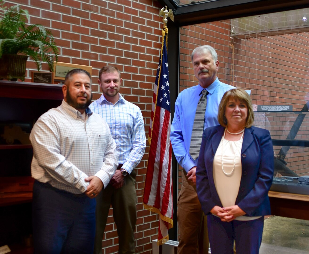 IMAGE: The Naval Surface Warfare Center Dahlgren Division (NSWCDD) Command Review and Investigations (CR&I) Office received the fiscal 2021 Naval Sea Systems Command Inspector General’s CR&I Spotlight Award Small Office of the Year. Pictured from left to right is Navy Hotline Investigator David “DJ” Willis, Command Evaluator Stephen Saunders, CR&I Director Robert Longworth and Chief Inspector Dianna Jenkins, who support the NSWCDD CR&I Office.