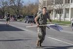 Soldier runs in a marathon