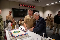 Cmdr. Kenny Myrick, commanding officer of Theater

Undersea Surveillance Command Atlantic (TUSC LANT), cuts the ceremonial cake at the Naval Ocean Processing Facility name change ceremony, Sept. 30, 2022.

Naval Ocean Processing Facility (NOPF) Dam Neck officially changed its name to Theater

Undersea Surveillance Command Atlantic (TUSC LANT) during a ceremony held at the command.

(U.S. Navy photo by Mass Communication Specialist 3rd Class Noah J. Eidson)