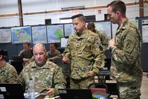 Members of the Special Operations Task Group (SOTG) begin mission planning during a certification exercise (CERTEX) Aug. 9, 2022 at Hurlburt Field, Florida. The initial Air Force Special Operations Command SOTG is undergoing its final readiness evaluation in a joint CERTEX with the U.S. Army’s 7th Special Forces Group. Once certified, the SOTG will be ready to deploy under AFSOC’s new Special Operation Force Generation (SOFORGEN) concept.