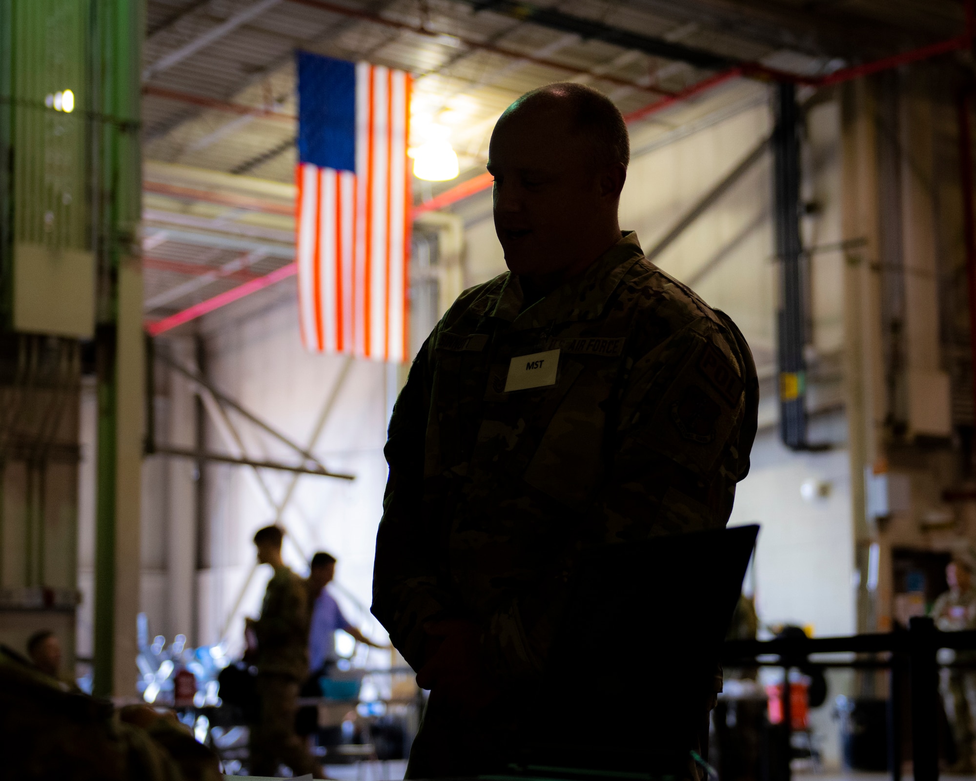 A guardsmen processing a NORI processing line