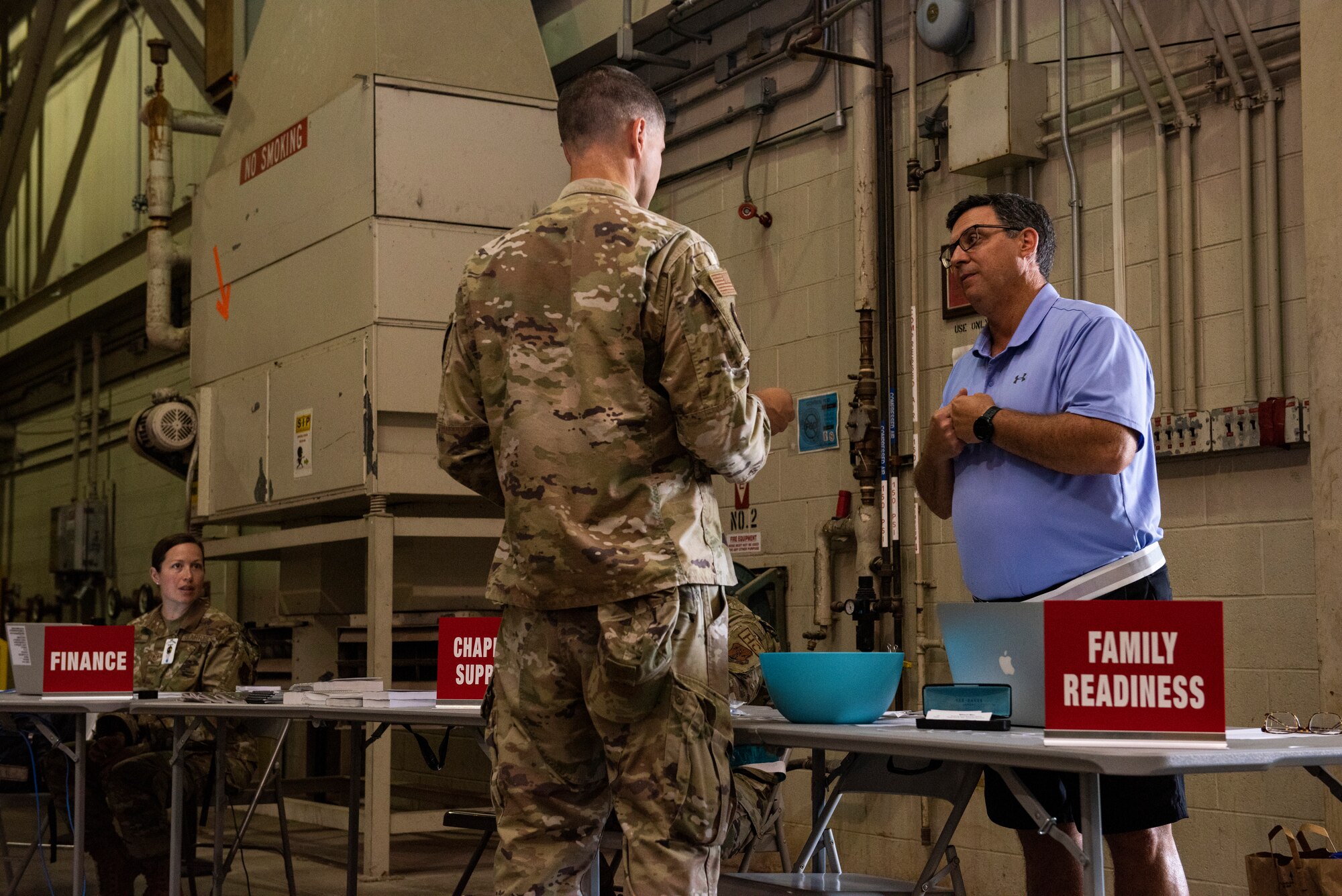 A guardsmen processing a NORI processing line