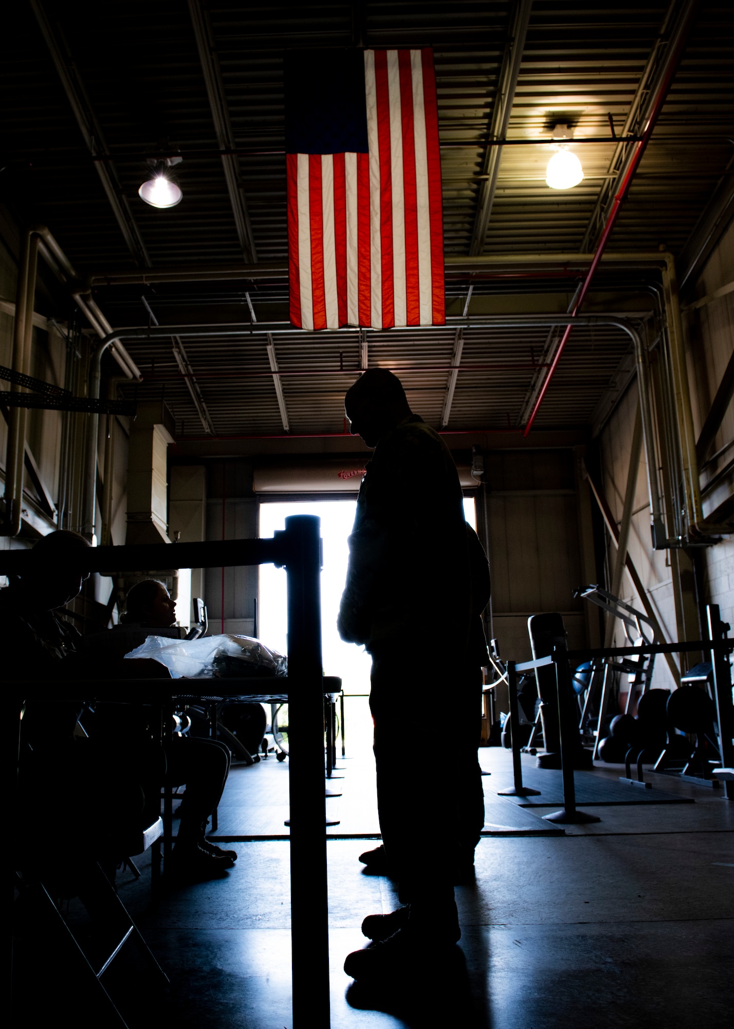 A guardsmen processing a NORI processing line