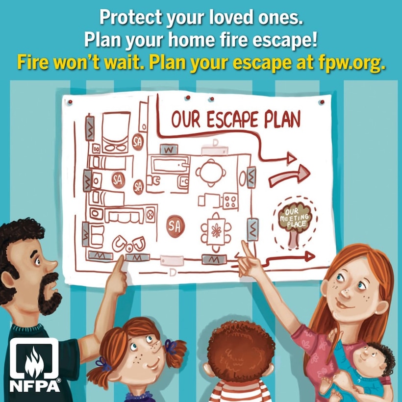 Marine Corps Logistics Base Albany Fire & Emergency Services joins the National Fire Protection Association in recognizing the 100th anniversary of Fire Prevention Week. This year’s FPW campaign slogan is “Fire won’t wait. Plan your escape." (Courtesy Photo)