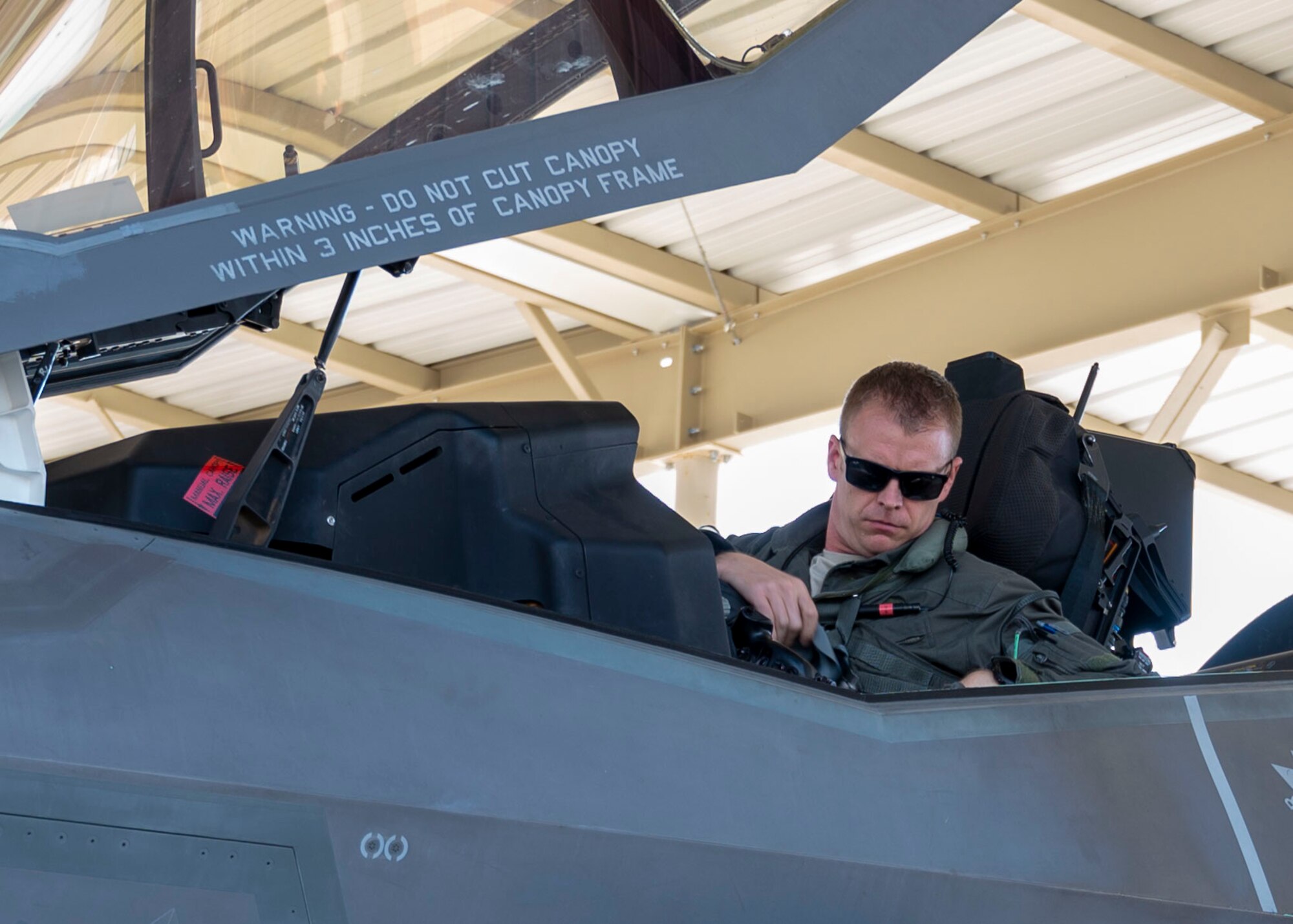 U.S. Air Force Maj. Casey Manning, 62nd Fighter Squadron F-35A Lightning II pilot, prepares to take flight Oct. 3, 2022, at Luke Air Force Base, Arizona.