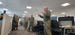 Rear Adm. Stephen Donald, right, vice commander, U.S. Fleet Cyber Command/U.S. 10th Fleet, speaks to U.S. Navy Reserve Sailors during Operation Cyber Dragon. Navy Reserve Sailors from U.S. Fleet Cyber Command/U.S. 10th Fleet participated in Operation Cyber Dragon where they scanned the Navy’s unclassified network, remediated, and implemented corrective actions against vulnerabilities.  (U.S. Navy photo by Lt. Darius Radzius)