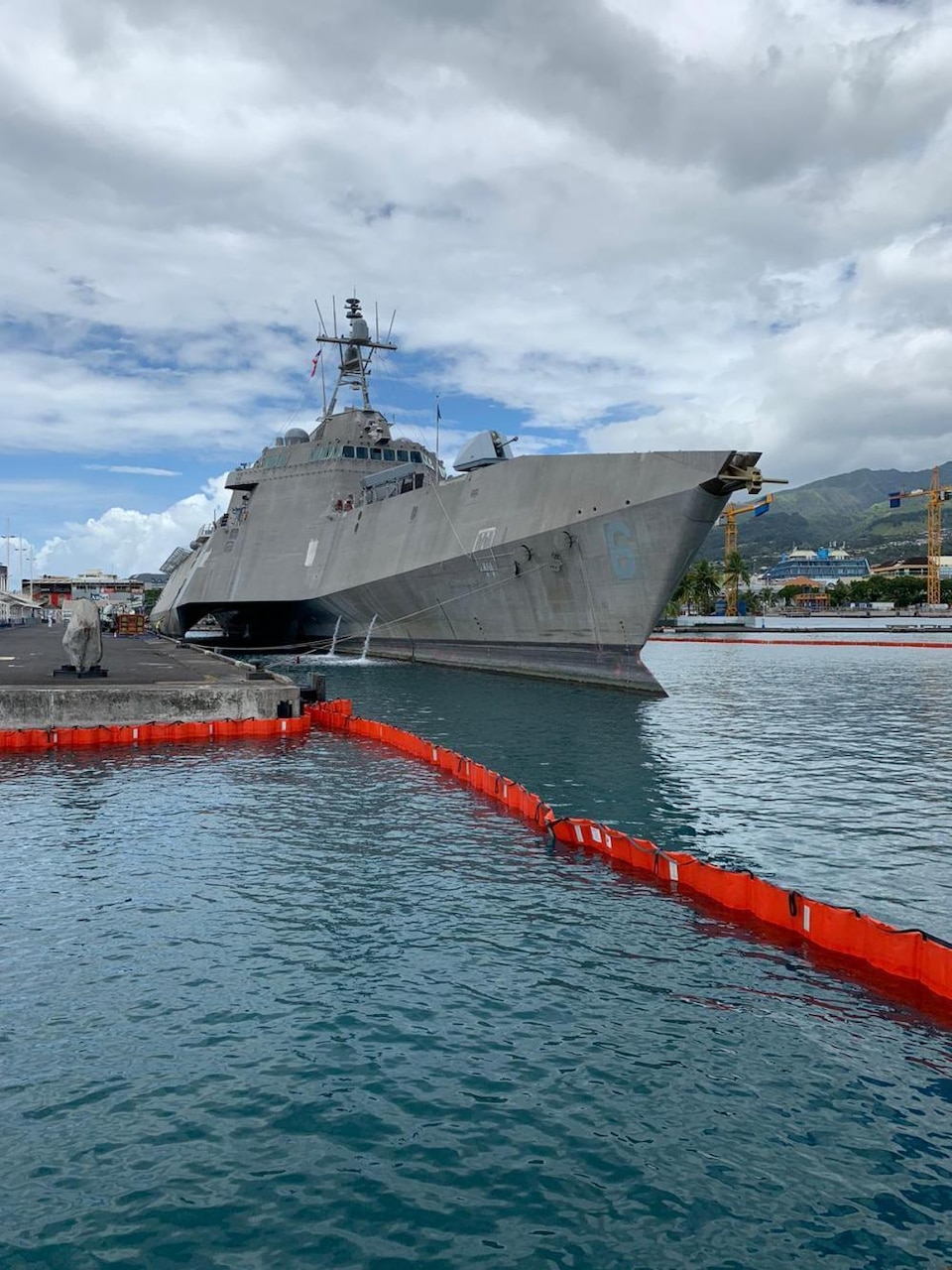 Independence-variant littoral combat ship USS Jackson (LCS 6) sits pierside in Papeete, Tahiti, Sept. 20.