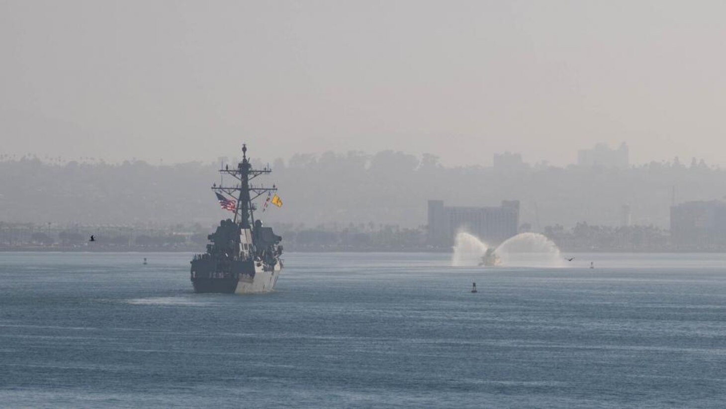 The Arleigh-Burke class guided-missile destroyer USS Spruance (DDG 111) returns to homeport Naval Base San Diego.