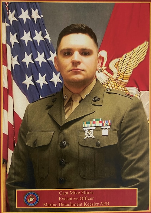 Official photo of Capt. Michael Flores, Keesler Marine Detachment executive officer.