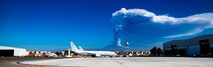 210304-N-KT659-1005 NAVAL AIR STATION SIGONELLA, Italy (March 4, 2021) Two P-8A Poseidon maritime patrol aircraft assigned to Patrol squadron (VP) 46 sit on the flight line as Mount Etna erupts, March 4, 2021. VP-46 is currently forward-deployed to the U.S. Sixth Fleet area of operations and is assigned to Commander, Task Force 67, responsible for tactical control of deployed maritime patrol and reconnaissance squadrons throughout Europe and Africa. U.S. Sixth Fleet, headquartered in Naples, Italy, conducts a full spectrum of joint and naval operations, often in concert with allied and interagency partners, in order to advance U.S. national security interests and stability in Europe and Africa. (U.S. Navy photo by Mass Communication Specialist 3nd Class Zach Dalton/ Released) Based on original photo VIRIN 210304-N-KT659-1005